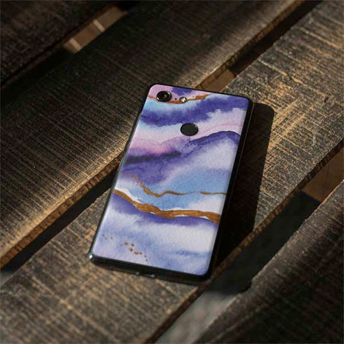 Blue Violet Watercolor Geode Google Pixel 3 Skin